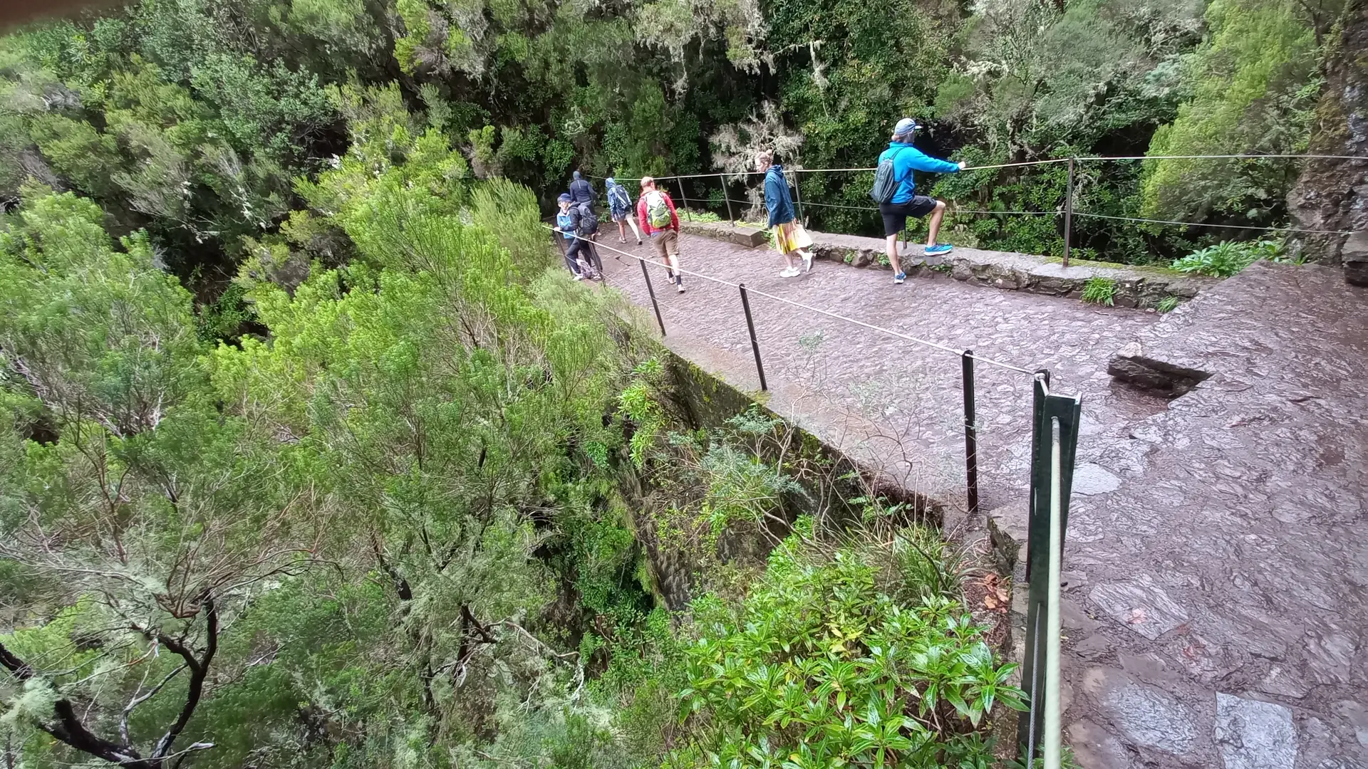 The spring-fed lagoon at the end of the Levada das 25 Fontes walk in Rabaçal, Madeira