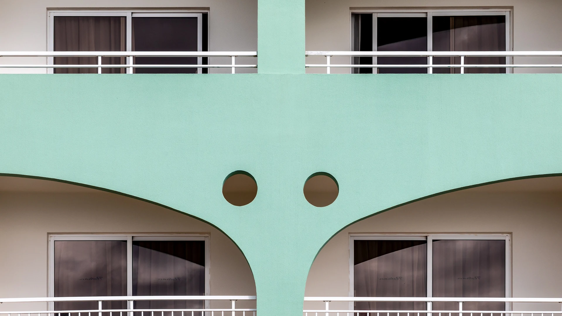 Balconies on a modern resort hotel facade in Funchal, Madeira