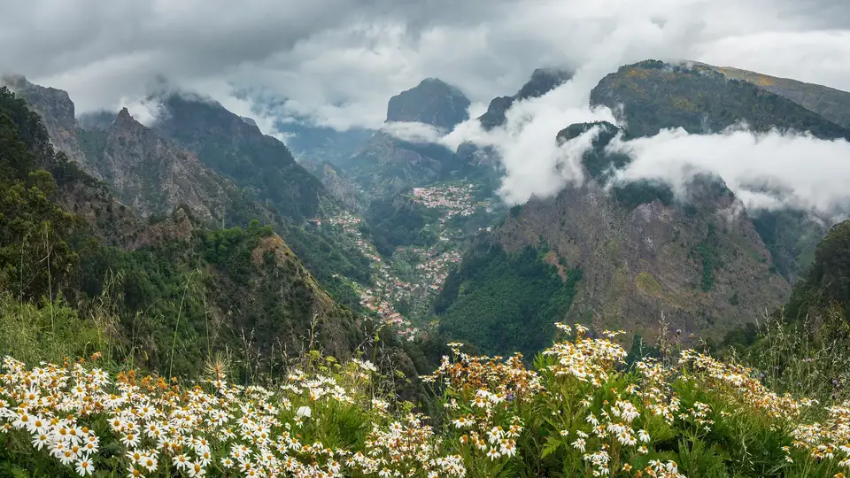 The green valley of Curral das Freiras seen from Boca dos Namorados, Madeira