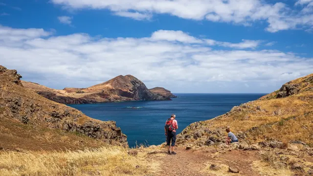 The cliffs and clear water of Baía d'Abra near Caniçal, where Madeira's coasteering trips run